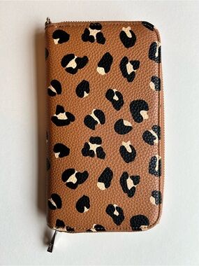 Jewell Leopard Print Vegan Leather Long Wallet